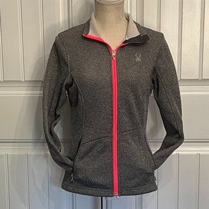 Spyder Core Sweater mid-weight full front zip jacket with handwarmer pockets; M